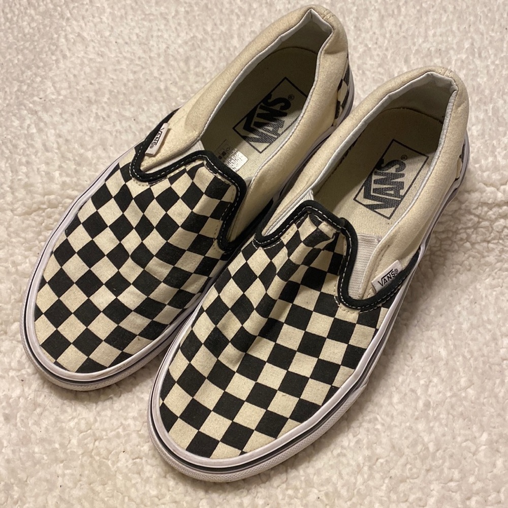 Vans checkered men size 6.5 or women size 8 slip on